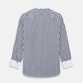 And White Regency Stripe Shirt With Contrast Collar Cuffs