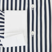 And White Regency Stripe Shirt With Contrast Collar Cuffs