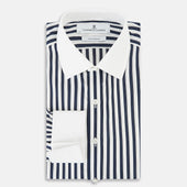 And White Regency Stripe Shirt With Contrast Collar Cuffs