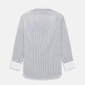 And White Fancy Stripe Shirt With Contrast Collar Cuffs