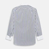 And White Shadow Stripe Shirt With Contrast Collar Cuffs