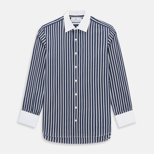 SHIRTS RF NEW WH T&A CLR WHITE DC WHT STRP ON NAVY