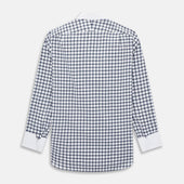 And White Tattersall Check Shirt With Contrast Collar Cuffs