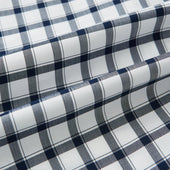 And White Tattersall Check Shirt With Contrast Collar Cuffs