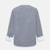 And White Gingham Check Shirt With Contrast Collar Cuffs