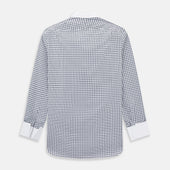 And White Double Track Check Shirt With Contrast Collar Cuffs