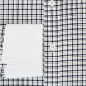 And White Double Track Check Shirt With Contrast Collar Cuffs