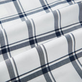And White Windowpane Check Shirt With Contrast Collar Cuffs