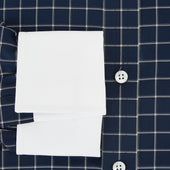 And White Reverse Graph Check Shirt With Contrast Collar Cuffs