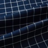 And White Reverse Graph Check Shirt With Contrast Collar Cuffs