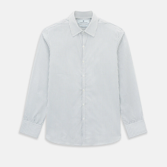 Navy Double Bar Graph Check Westminster Shirt