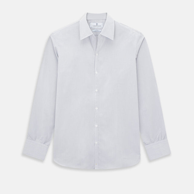 Grey Micro-Tattersall Check Windsor Shirt