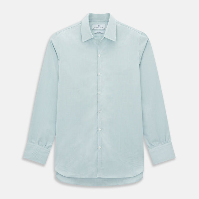Sage Micro-Tattersall Check Windsor Shirt