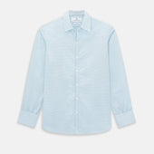 Turquoise Micro-Tattersall Check Windsor Shirt