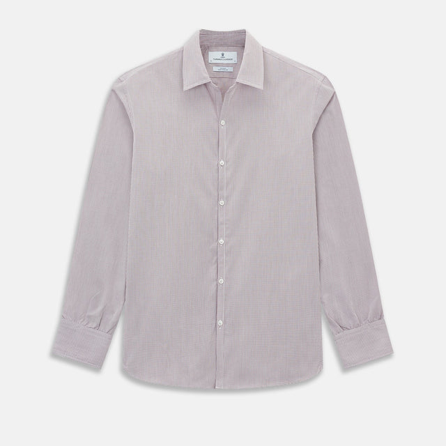Burgundy Micro-Tattersall Check Windsor Shirt