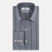 Grey Track Stripe Windsor Shirt