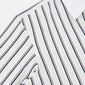 And White Track Stripe Windsor Shirt With Contrast Collar Cuffs