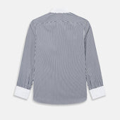 And White Double Stripe Windsor Shirt With Contrast Collar Cuffs