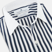 And White Regency Stripe Windsor Shirt With Contrast Collar Cuffs