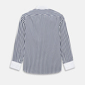 And White Regency Stripe Windsor Shirt With Contrast Collar Cuffs