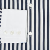 And White Regency Stripe Windsor Shirt With Contrast Collar Cuffs