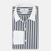 And White Regency Stripe Windsor Shirt With Contrast Collar Cuffs