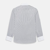 And White Fancy Stripe Windsor Shirt With Contrast Collar Cuffs