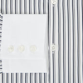 And White Fancy Stripe Windsor Shirt With Contrast Collar Cuffs