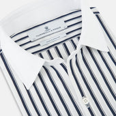 And White Shadow Stripe Windsor Shirt With Contrast Collar Cuffs