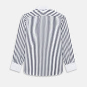 And White Shadow Stripe Windsor Shirt With Contrast Collar Cuffs