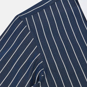 And White Bar Stripe Windsor Shirt With Contrast Collar Cuffs