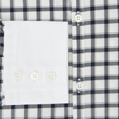 And White Tattersall Check Windsor Shirt With Contrast Collar Cuffs