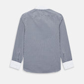 And White Gingham Check Windsor Shirt With Contrast Collar Cuffs