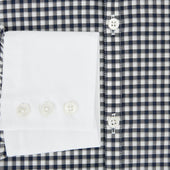 And White Gingham Check Windsor Shirt With Contrast Collar Cuffs