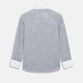 And White Double Track Check Windsor Shirt With Contrast Collar Cuffs