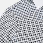 And White Double Track Check Windsor Shirt With Contrast Collar Cuffs
