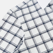 And White Windowpane Check Windsor Shirt With Contrast Collar Cuffs