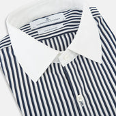 And White Double Stripe Westminster Shirt With Contrast Collar Cuffs