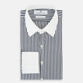 And White Double Stripe Westminster Shirt With Contrast Collar Cuffs