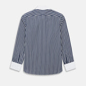 And White Regency Stripe Westminster Shirt With Contrast Collar Cuffs
