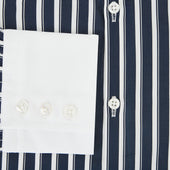 And White Regency Stripe Westminster Shirt With Contrast Collar Cuffs