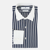 And White Regency Stripe Westminster Shirt With Contrast Collar Cuffs