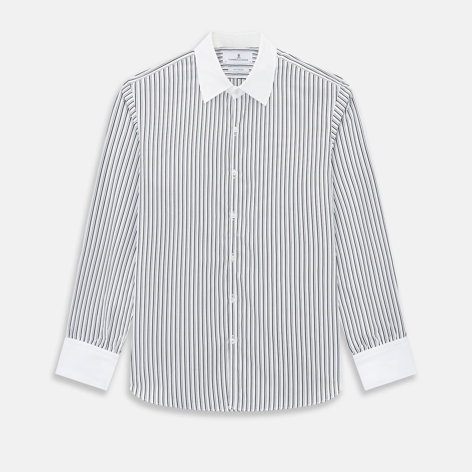 And White Fancy Stripe Westminster Shirt With Contrast Collar Cuffs