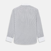 And White Fancy Stripe Westminster Shirt With Contrast Collar Cuffs