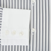 And White Fancy Stripe Westminster Shirt With Contrast Collar Cuffs