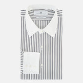 And White Fancy Stripe Westminster Shirt With Contrast Collar Cuffs