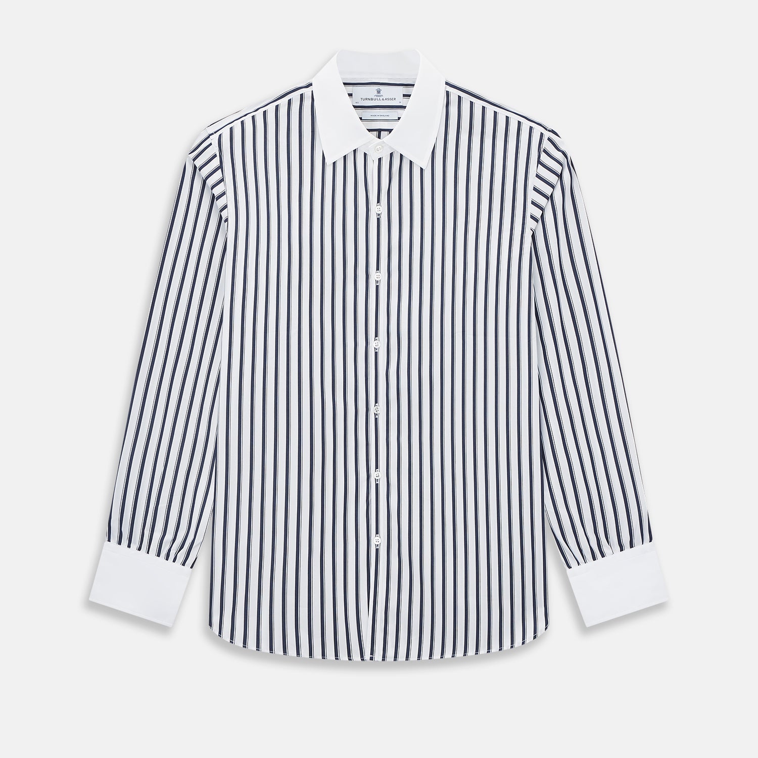 And White Shadow Stripe Westminster Shirt With Contrast Collar Cuffs