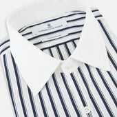 And White Shadow Stripe Westminster Shirt With Contrast Collar Cuffs