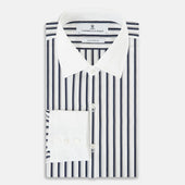 And White Shadow Stripe Westminster Shirt With Contrast Collar Cuffs
