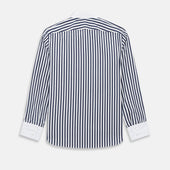 And White Reverse Stripe Westminster Shirt With Contrast Collar Cuffs